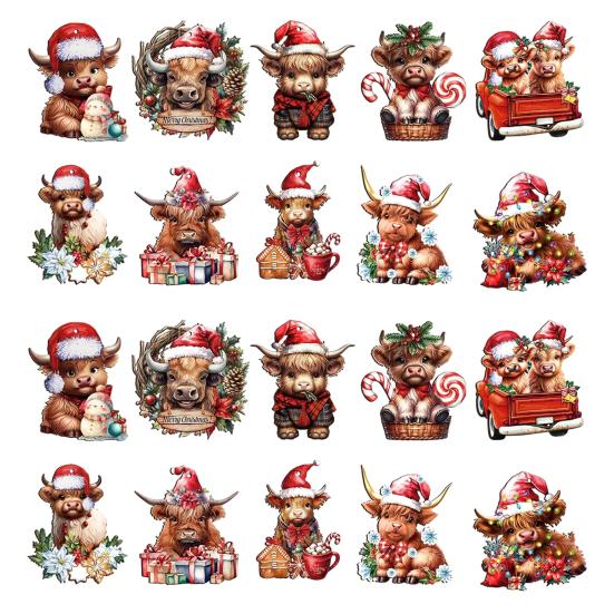 Christmas Horse Ornaments 2D Acrylic Vintage Horse Christmas Tree Hanging Decoration Western Theme Animal Ornaments for Xmas Tree Home Decor