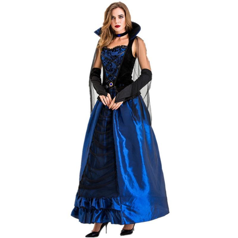 Halloween Party Dress Blue Enchantress Court Dress Queen Dress, Vampire Vampire