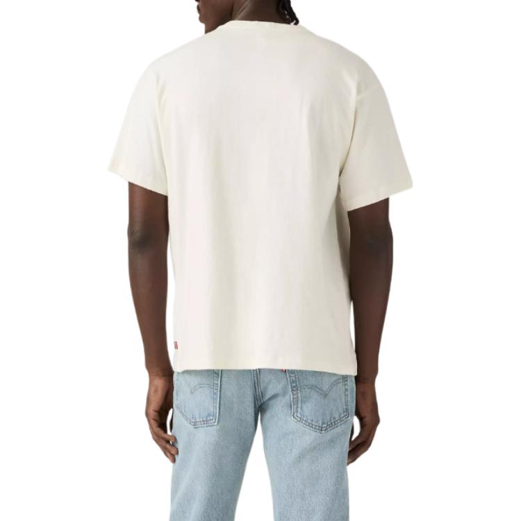 Levis Printed Loose Fit Crew Neck Short Sleeve T-Shirt Men Tops White 87373-0228