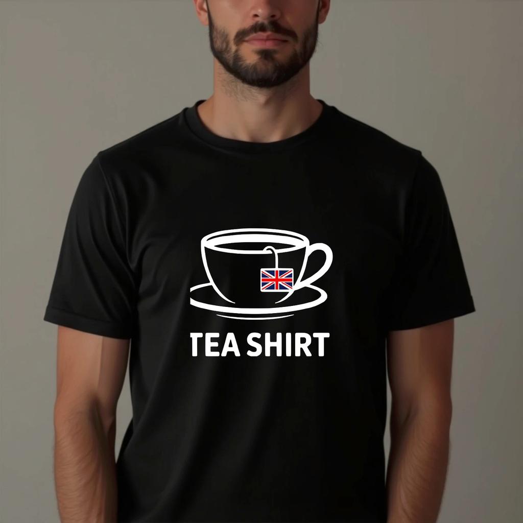Funny Tea Shirt British Tea Cup Pun Union Jack Novelty Uk Flag Pun T-Shirt