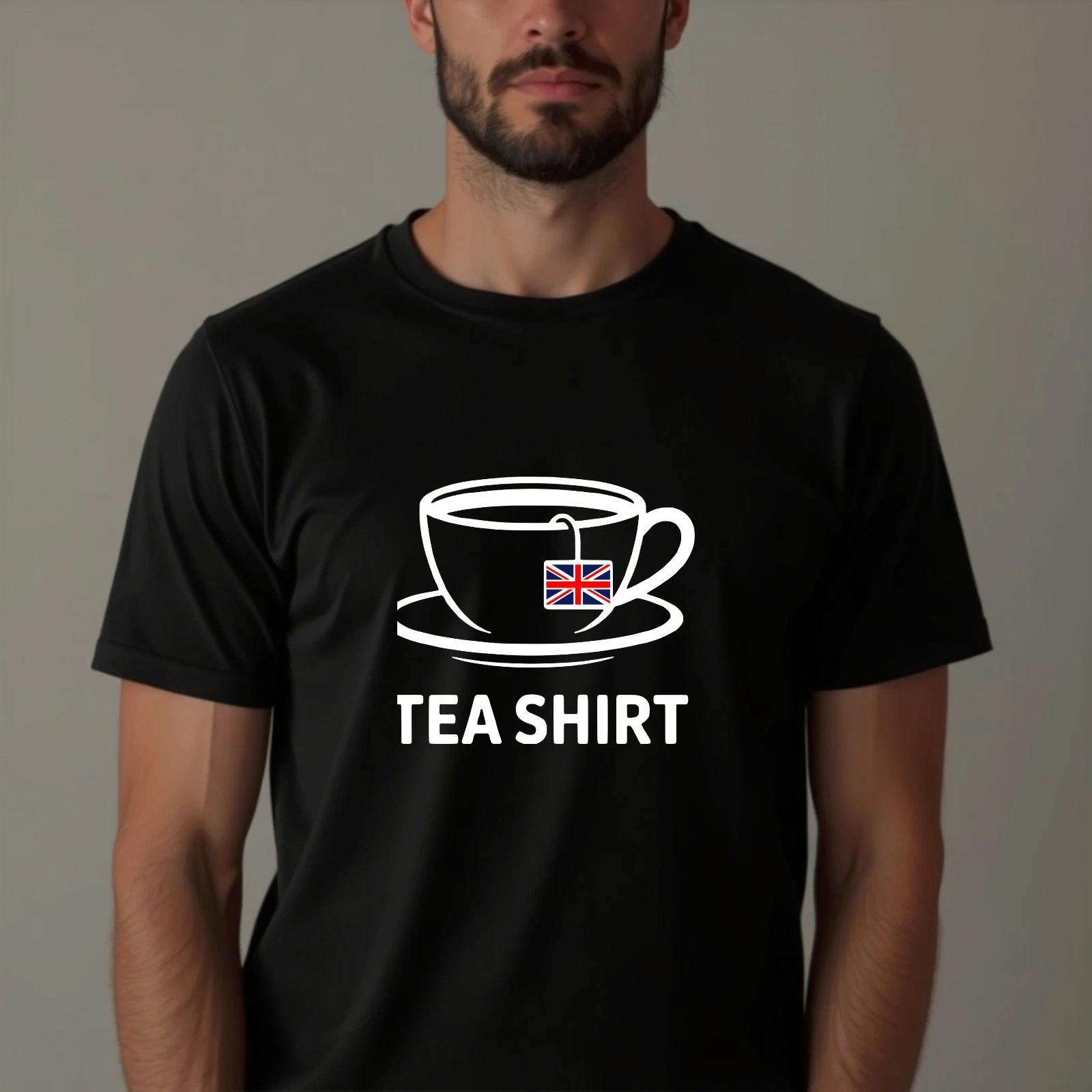 Funny Tea Shirt British Tea Cup Pun Union Jack Novelty Uk Flag Pun T-Shirt 4XL