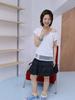 Mueum Two-Way Button Shirring Skirt (Black)