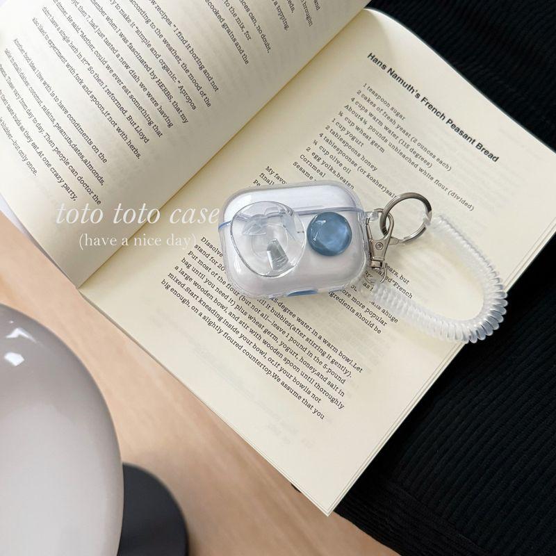 

Earphone Sleeves Applicable to Apple 1/2 Generation Bluetooth Headset Case Airpods3 Generation New Pendant Airpodspro2 Transparent Soft Case Apple Airpods Pro Shell + transparent spring rope