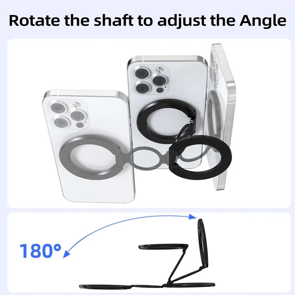 Foldable Magnetic Phone Holder 360 Rotation Kickstand Magnet Grip Ring for iPhone 15 14 Xiaomi Phone Stand