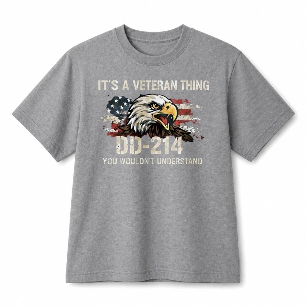 It s A Veteran Thing DD‑214 Patriotic Retro Graphic Cotton T‑Shirt Unisex 2XL