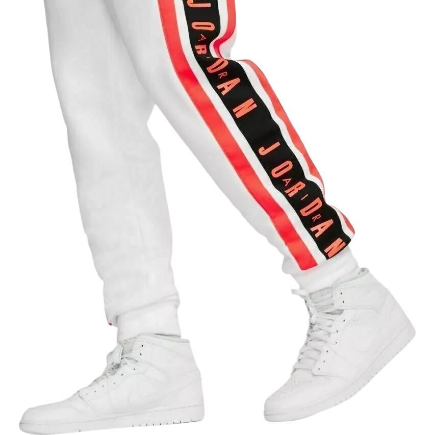 Pantaloni della tuta stampati foderati in pile larghi Air Jordan da uomo BQ5664-100 Bianco