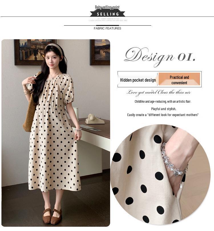 Elegant French-Style Summer Maternity Dress 2026 - Plus Size