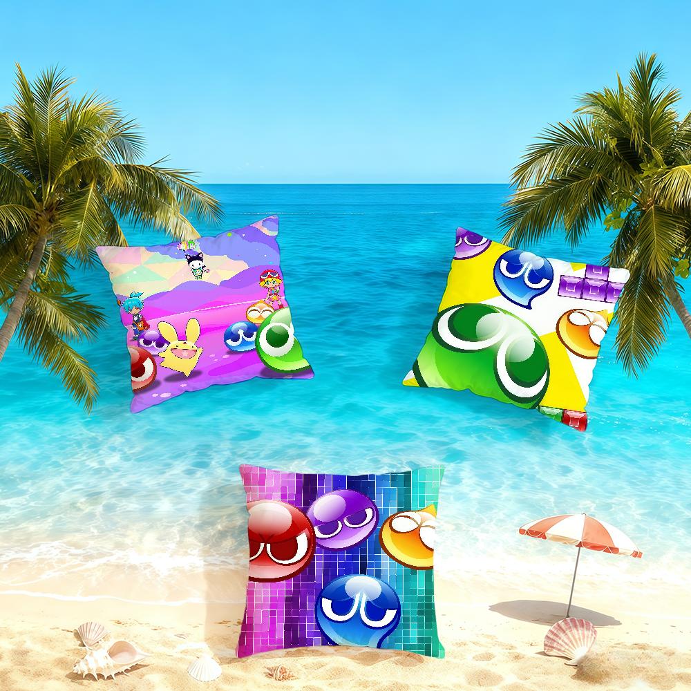 P-P-Puyo Game P-P-Puyo cushion cover Home Office Convenient Nordic Simplicity Hit With Zipper Cushion Cover