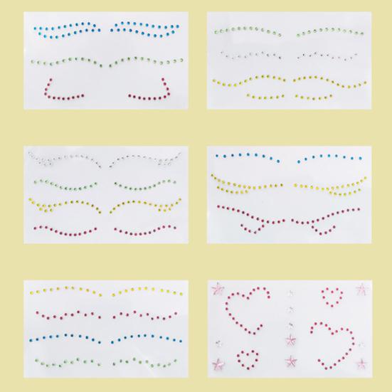 Tattoo Rhinestones Attractive Easy To Apply Plastic Convenient Gem Faux Crystal Stickers for Unisex
