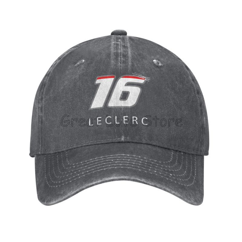 

Charles Leclerc Graphic Print Baseball Cap Adjustable Washed Cotton Trucker Hat Summer Vintage Sun Visors Baseball Caps Adjustable темно серый