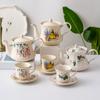 French Hollow Out Ceramic Cup Saucer Set British Style Teapot Afternoon Tea Elegant Drinkware Household Goods