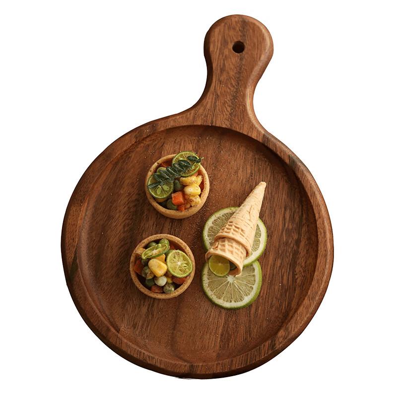 Round Wooden Pizza Serving Tray
