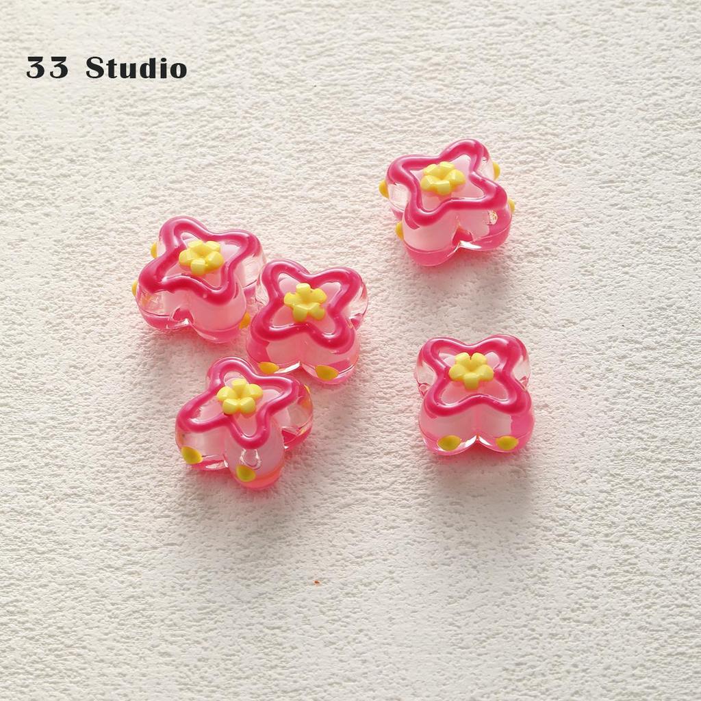 Pure Hand-painted Beads Stickers Diamonds Set Pearl Diy Jewelry Accessories Material Package Beads Car Pendant Cell Phone Chain Beads