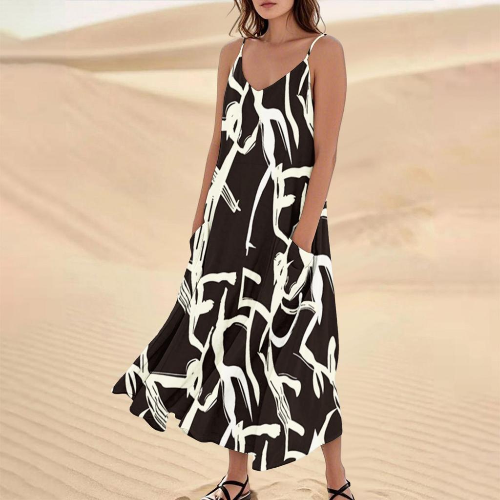 Women's Summer Dress Casual Loose Long Beach Vacation Dresses