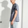 Lining Sports Basketball Series Printed Pattern Round Neck Short Sleeve T-Shirt Men Tops Floral-Gray AHSR257-1