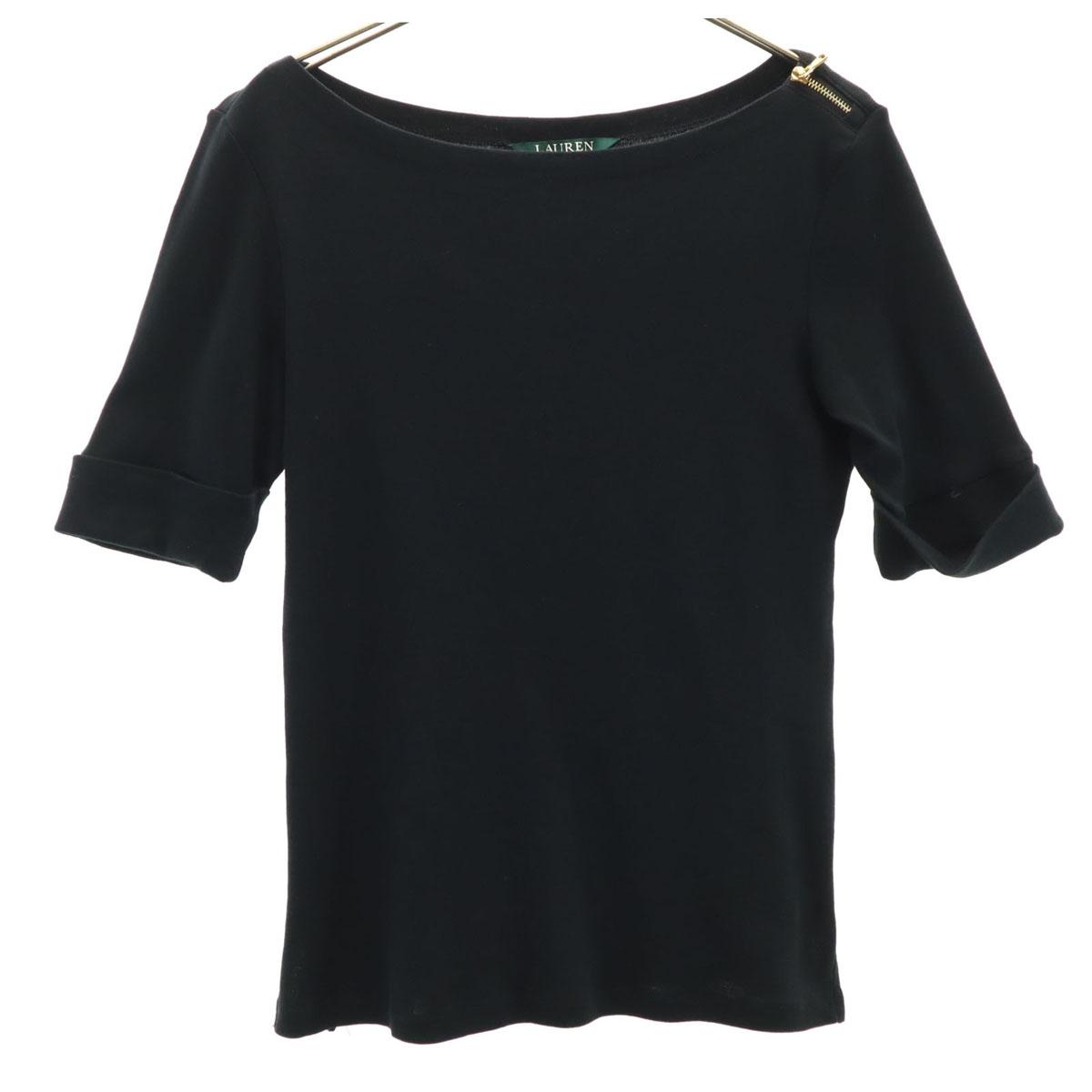 

LAUREN RALPH LAUREN Five-quarter sleeve Boat neck Cut S black Women Used