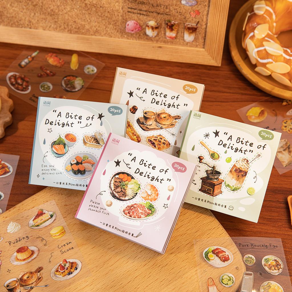 20sheets Kawaii Japanese Cuisine Style Die Cut Sticker Book DIY Diary Phone Case Scrapbook Cute Stationery Stickers
