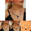 Halloween Skull Jewelry Set With Vampire Rose Pendant And Earrings For Men And Women