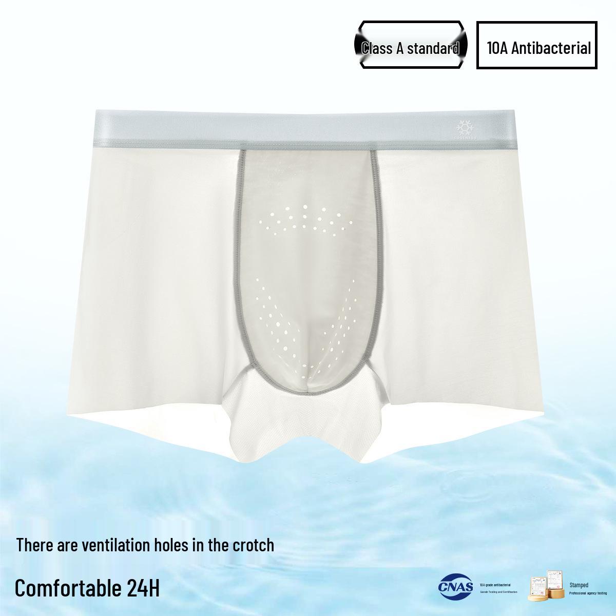 Men s Ultra-Thin Ice Silk Seamless Plus Size Antibacterial Boxer Briefs 3XL 160-180 jin
