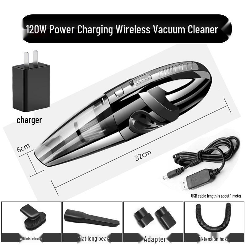 Portable Wireless Vacuum Cleaner for Home, Car, and Windows - Rechargeable with Strong Suction