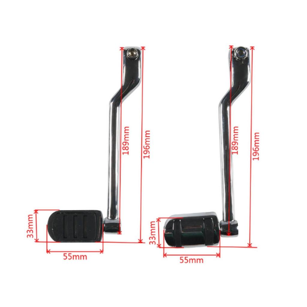 Motorcycle Gear Levers with Rubber Pads Long-Lasting Front and Rear