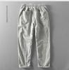 Men's Loose Cotton & Linen Casual Summer Straight Pants, Nine-Point Thin Style