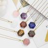 Natural crystal pendant, amethyst hexagram, David's star, necklace, Bohemian jewelry