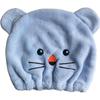 Cute Cartoon Bear Soft Absorbent Dry Hair Cap For Kids Coral Fleece Microfiber Hair Drying Towel Head Wrap For Children Kids