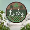 2D Flat 20cm happy st.patrick's day Lucky Wooden Wall Hanging Decor - car balloon Universal Holiday Wooden Pendant, Home Decoration Welcome Sign Party
