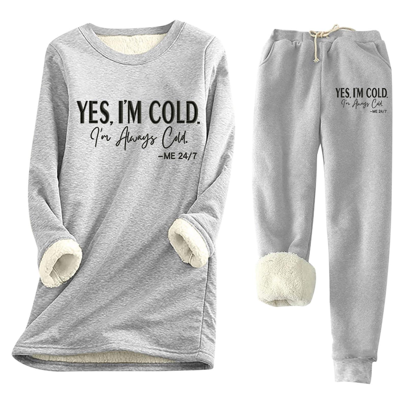 

Жіночий теплий костюм з принтом і круглим вирізом, флісовий светр із довгими рукавами, спортивні штани на шнурках із двох частин XXL