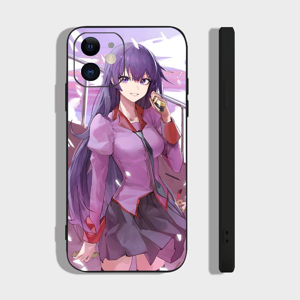 

Senjougahara Hitagi Anime Monogatari Series Phone Case For IPhone 17 Air 16 15 14 13 Pro Max 11 12 Black Silicone Cover IPHONE 16PLUS