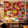 1 Pc Hyper Colorful Cartoon Tapestry Hysteric Mini Style Wall Hang Backdrop Cloth For Living Room Bedroom Bold Streetwear Decor
