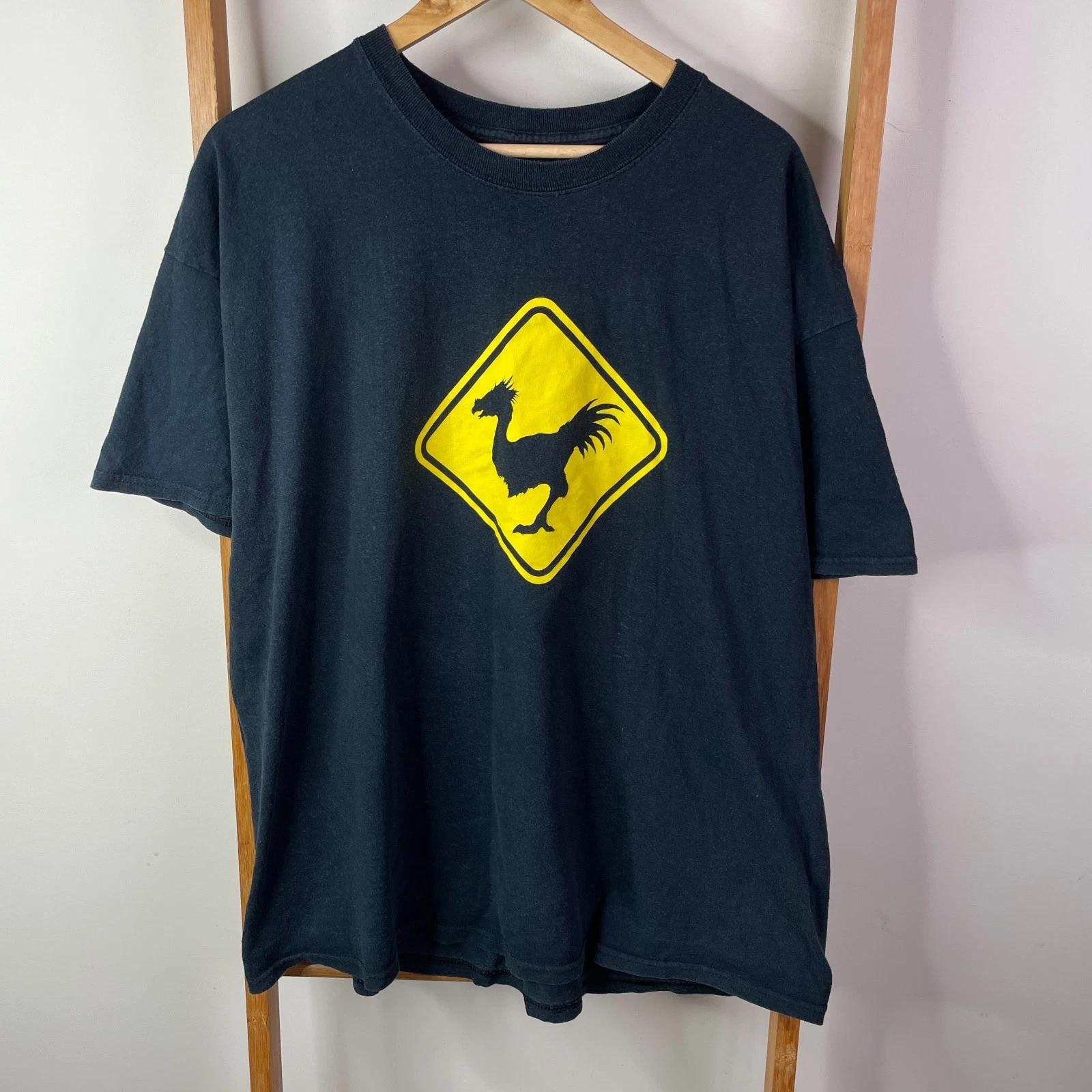 

Final Fantasy XV Chocobo Crossing Shirt Men 2XL Black Graphic Print Short Sleeve XL