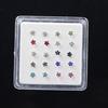 20 Teile/schachtel Frauen Blume Strass Versilbert Nase Stud Body Piercing Schmuck