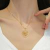 Love Leaves Light Luxury Banquet Wedding Necklace Women'S Versatile Collarbone Chain Titanium Steel Chain