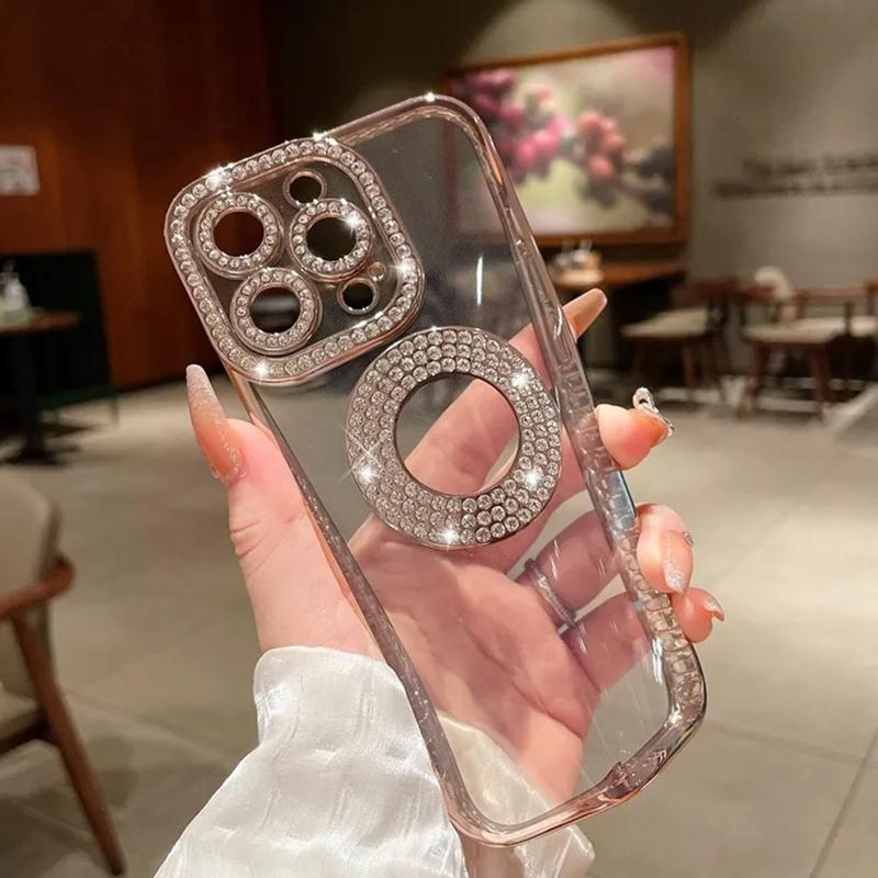 Luxury Diamond Glitter Woman Case For iPhone 15 14 12 11 13 Pro Max Plus Clear Cute Back Cover For 14 15 Plus Phone Accessories