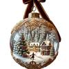 Elegant 2D Fairy Tale Planet Christmas Ornament with Snow Globe and Reindeer Motif