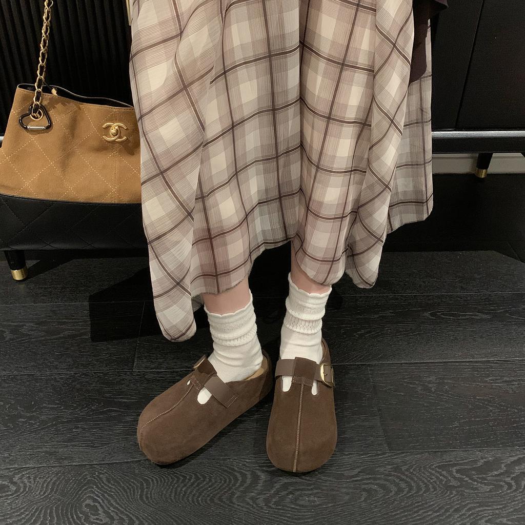 California Day ~ Birkenstock Shoes Women's Autumn New Retro Lightweight Heightened One Foot Toe Slipper Girl