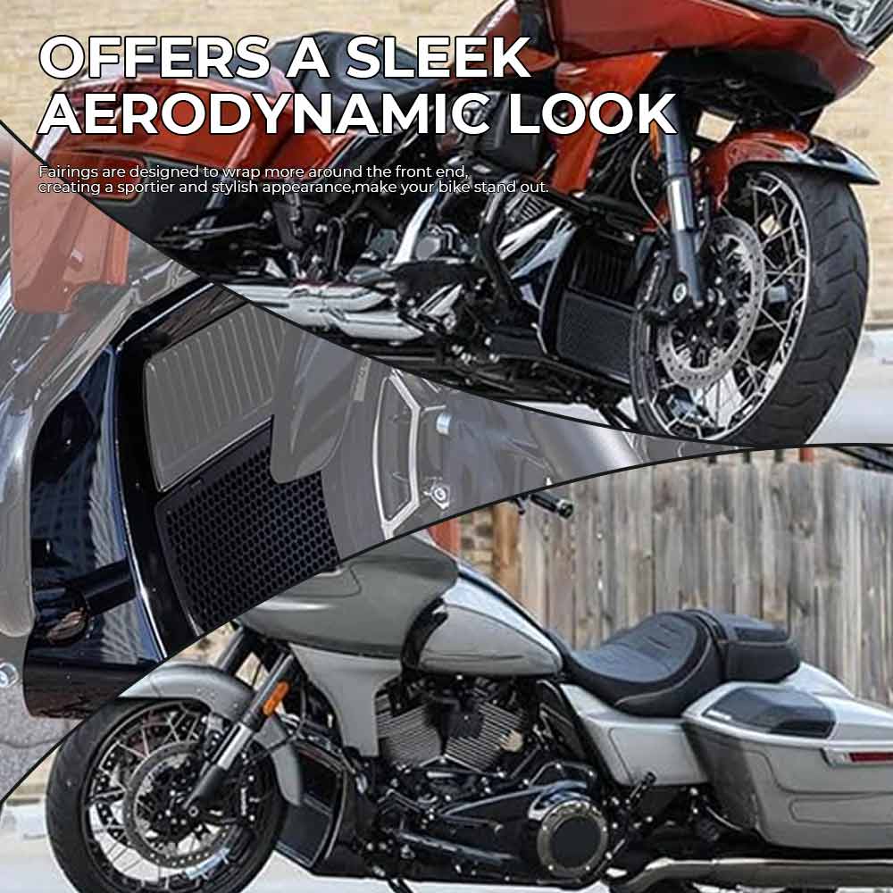 Motorcycle Part Black Front Spoilers Fairing Lower Radiator Chin Cover Fit For Harley CVO Road Glide ST FLTRXSTSE 2024-2025