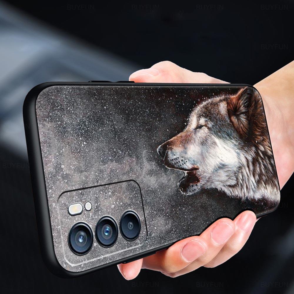 Animal Wolf Phone Case For OPPO Find X5 A54 A53 A52 A9 2020 A16 A15 A95 A76 A74 A12 Reno7 SE Reno6 Pro+ 5G Soft Silicone Cover