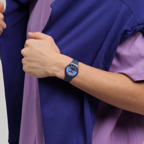 Swatch Skin Classic Biosourced Very Jazzy Berry Watch, Blue, SS08N117