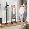 Freestanding Jewelry Armoire with Mirror, Multi-Storage, LED Lighting, Dark Brown
