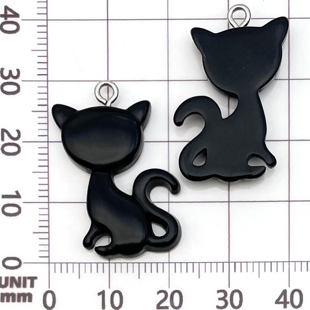 10-Color Gradient Glitter Cartoon Animal Kitten Charms for DIY Handmade Jewelry