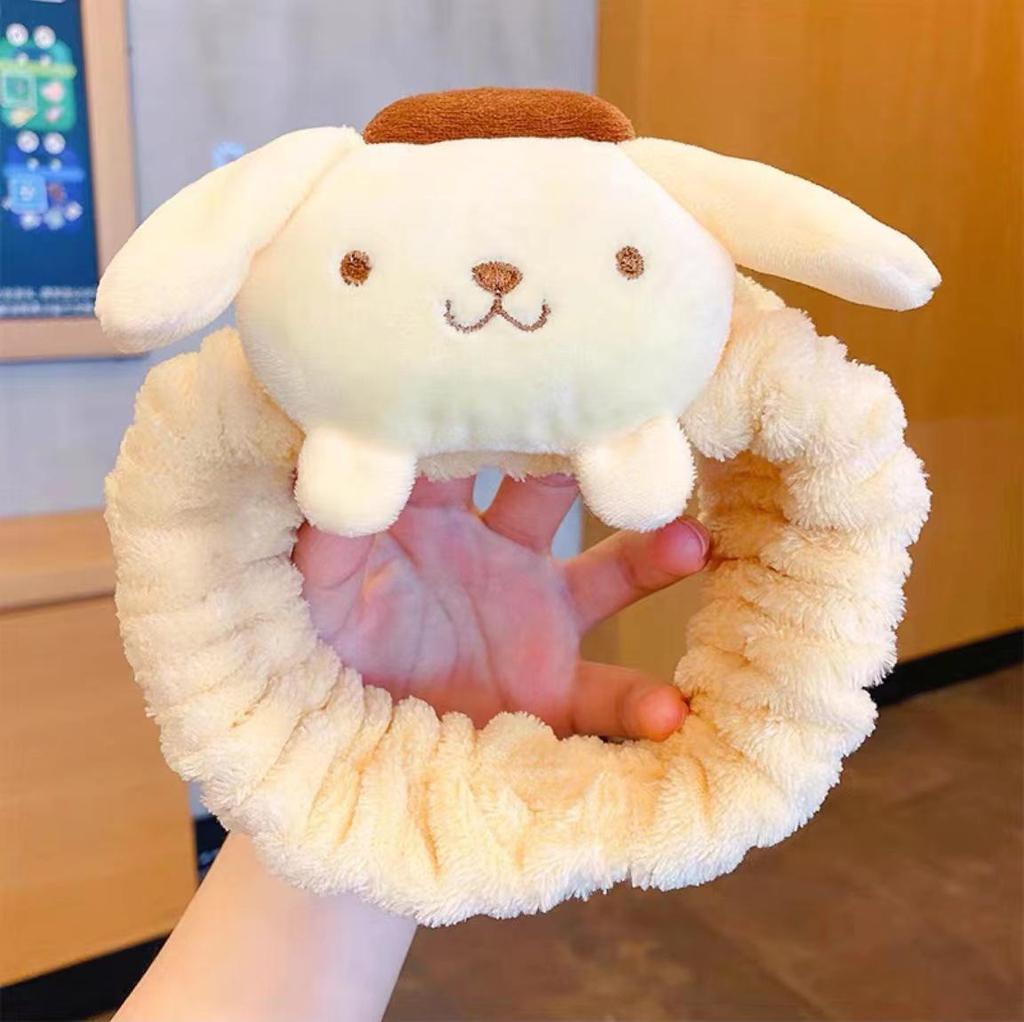 Korean Cute Sanrio Cartoon Face Wash Plush Headband Hair Tie