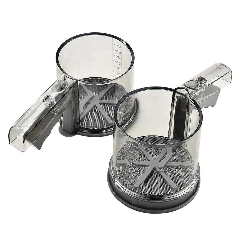For Baking For Cooking Double Layer Sifter Flour Sifter Baking And Cooking Grey Fine Mesh Screen Rotating Sheet