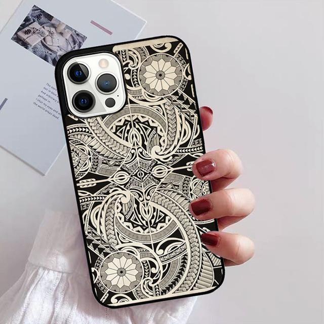 Maori Samoan Polynesian Tribal Phone Case for iPhone 11 12 13 14 Pro Max Mini XR XS SE 2020 6 7 8 Plus Samsung S21 S22 Coque