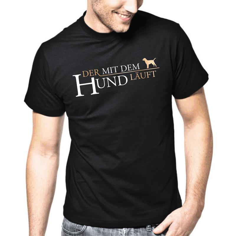 The one runs with the dog sayings gift funny fun comedy fun saying T shirt S