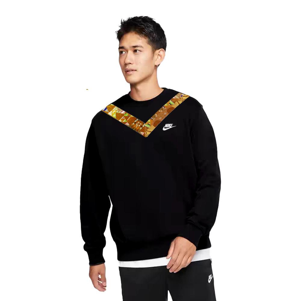 Nike Customizable Warm Outdoor Versatile Logo Crewneck Sweatshirt Unisex Sweatshirt Black BV2667-010(TEAM702-D9)