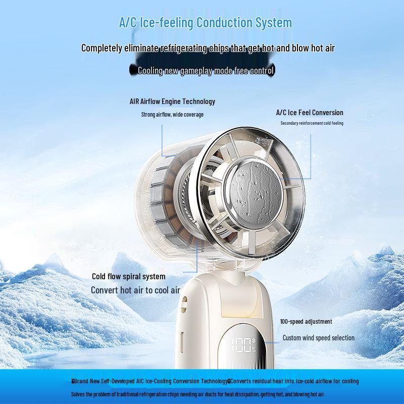 Rechargeable Foldable Mini Handheld High-Speed Cooling Fan