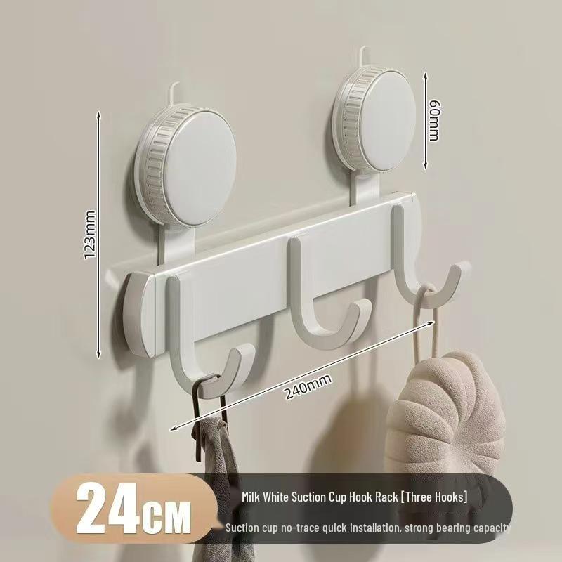 Strong Load-Bearing Suction Cup Hooks for Bathroom Wall or Door – No-Drill Clothes and Towel Rack
